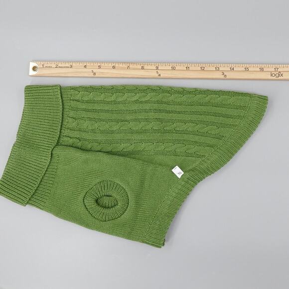 Pet Dog Sweater XL Green Cable Knit Turtleneck Christmas Holiday Winter - Picture 6 of 9